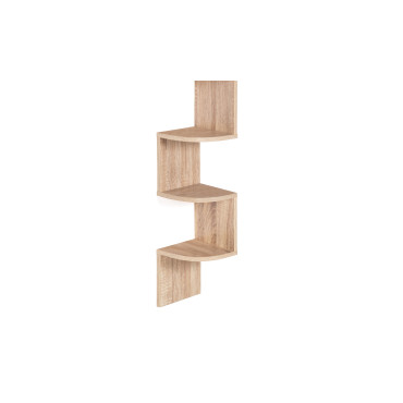 Etagère murale d'angle effet hêtre 120cm