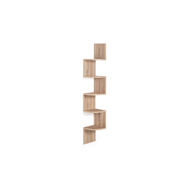 Etagère murale d'angle effet hêtre 120cm