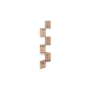 Etagère murale d'angle effet hêtre 120cm