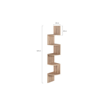 Etagère murale d'angle effet hêtre 120cm