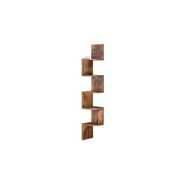 Etagère murale d'angle effet bois vieilli 120cm