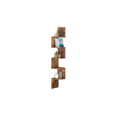 Etagère murale d'angle effet bois vieilli 120cm