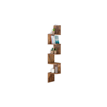 Etagère murale d'angle effet bois vieilli 120cm