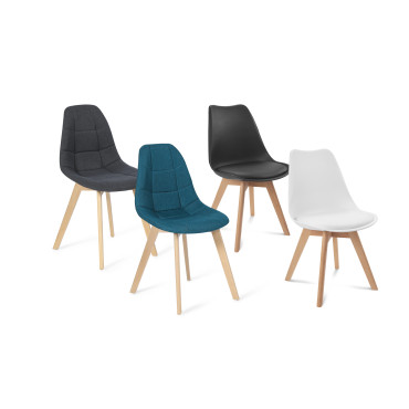 Chaises Suedia et Gabriella mix de couleurs - lot de 4
