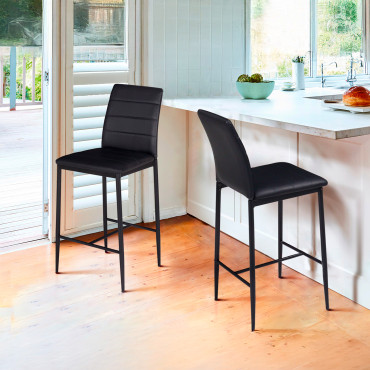 Tabourets de bar Regilux noires - lot de 2