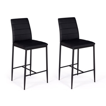 Tabourets de bar Regilux noires - lot de 2