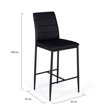 Tabourets de bar Regilux noires - lot de 2