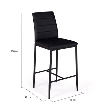 Tabourets de bar Regilux noires - lot de 2