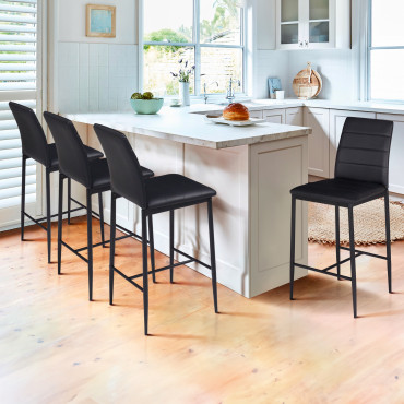 Tabourets de bar Regilux noirs - lot de 4