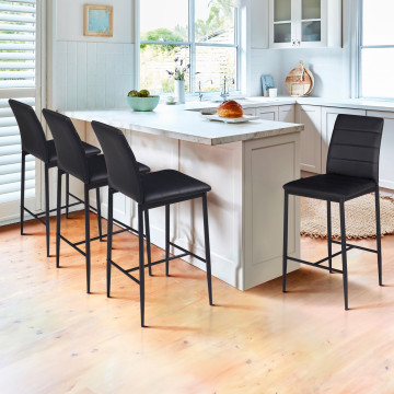 Tabourets de bar Regilux noirs - lot de 4