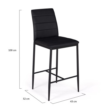 Tabourets de bar Regilux noirs - lot de 4