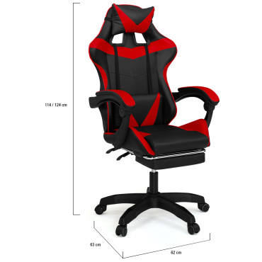 Fauteuil de bureau spécial gaming noir et rouge