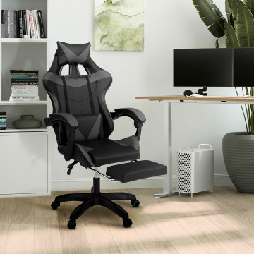 Fauteuil de bureau spécial gaming noir et gris