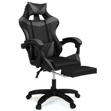 Fauteuil de bureau spécial gaming noir et gris