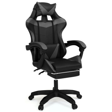 Fauteuil de bureau spécial gaming noir et gris