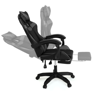 Fauteuil de bureau spécial gaming noir et gris