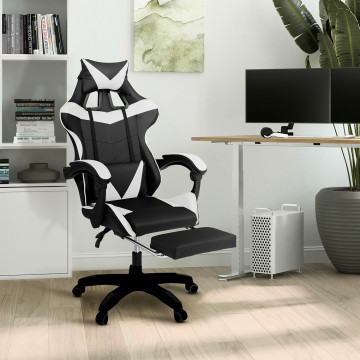 Fauteuil de bureau spécial gaming noir et blanc