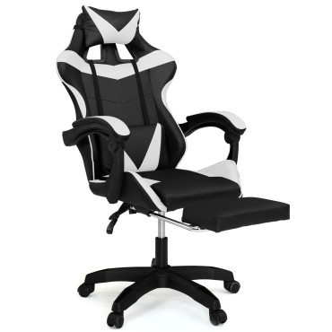 Fauteuil de bureau spécial gaming noir et blanc