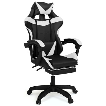 Fauteuil de bureau spécial gaming noir et blanc
