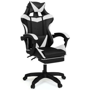 Fauteuil de bureau spécial gaming noir et blanc