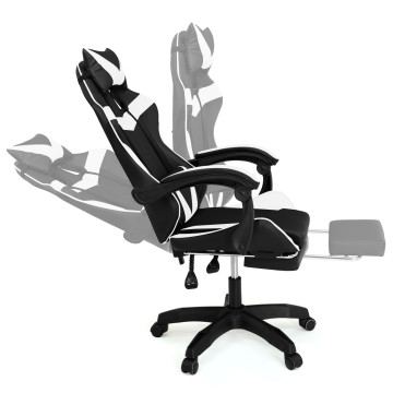 Fauteuil de bureau spécial gaming noir et blanc