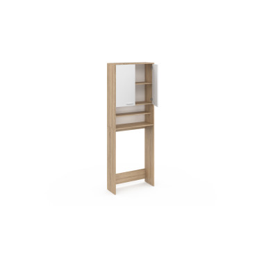 Meuble dessus machine à laver Will blanc et bois