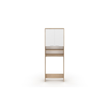 Meuble dessus machine à laver Will blanc et bois
