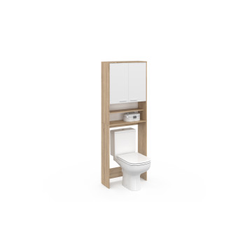 Meuble dessus machine à laver Will blanc et bois