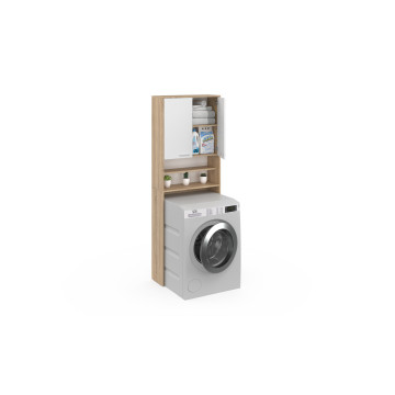 Meuble dessus machine à laver Will blanc et bois