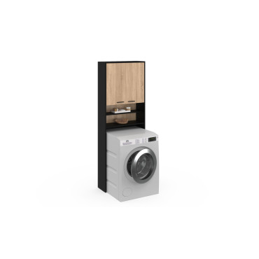 Meuble dessus machine à laver Will noir et bois