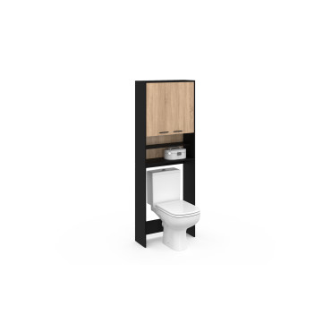 Meuble dessus machine à laver Will noir et bois