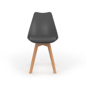 Chaises Nordia gris foncé pieds bois - lot de 4