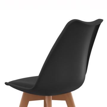 Chaises Nordia noire pieds bois - lot de 4