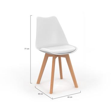 Chaises Nordia mix couleurs (blanc, gris et bleu canard) - lot de 4