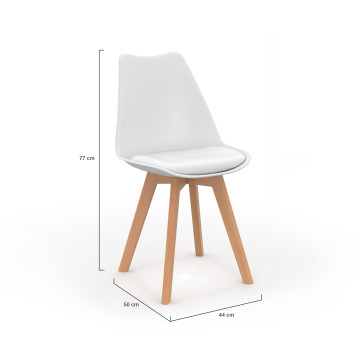 Chaises Nordia mix couleurs (blanc, gris et bleu canard) - lot de 4