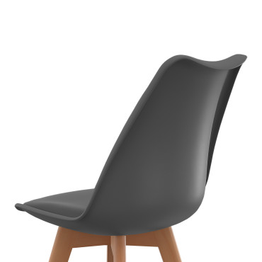 Chaises Nordia mix couleurs (blanc, gris et bleu canard) - lot de 4