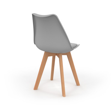 Chaises Nordia mix couleurs (blanc, gris et bleu canard) - lot de 4