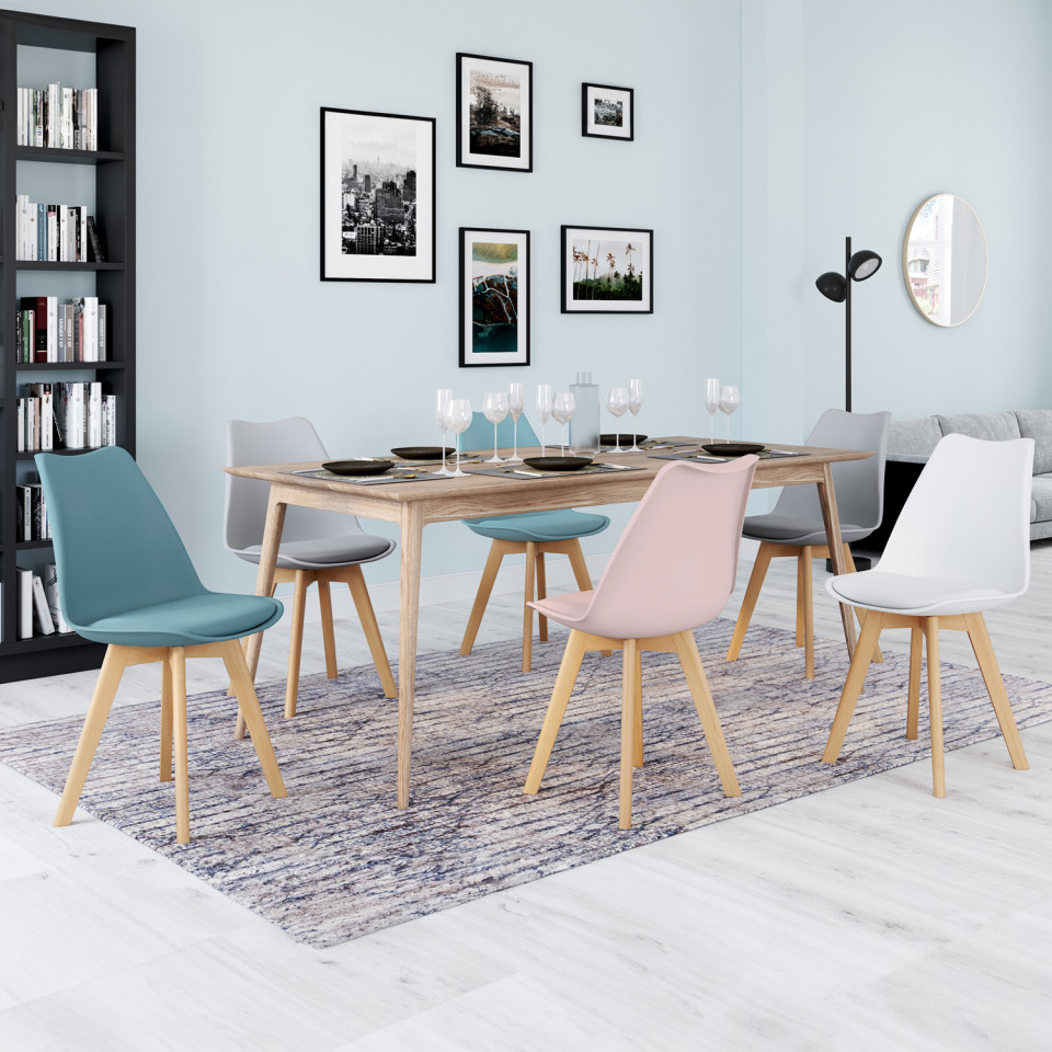 Chaises Nordia mix couleurs (blanc