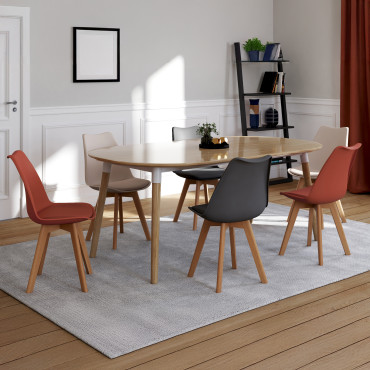 Chaises Nordia mix couleurs (beige
