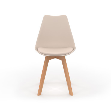Chaises Nordia mix couleurs (beige, gris et terracotta) - lot de 6