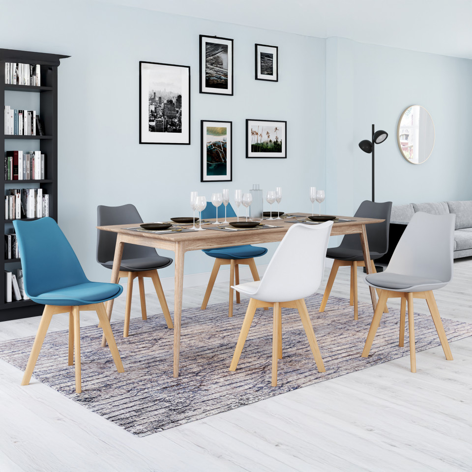 Chaises Nordia mix couleurs (blanc