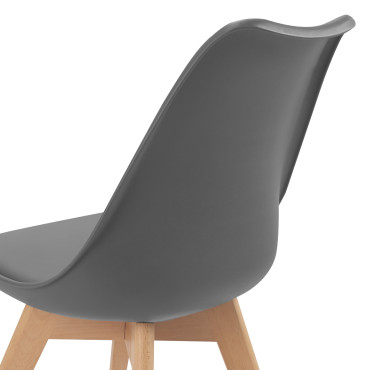Chaises Nordia mix couleurs (blanc, gris et bleu canard) - lot de 6