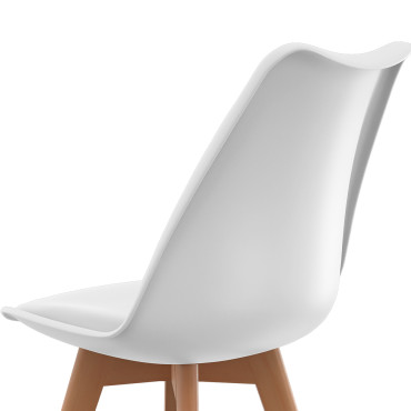 Chaises Nordia mix couleurs (blanc, gris et bleu canard) - lot de 6