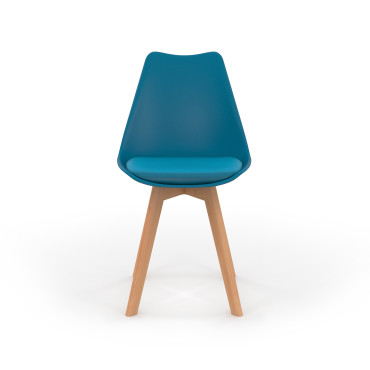 Chaises Nordia mix couleurs (blanc, gris et bleu canard) - lot de 6