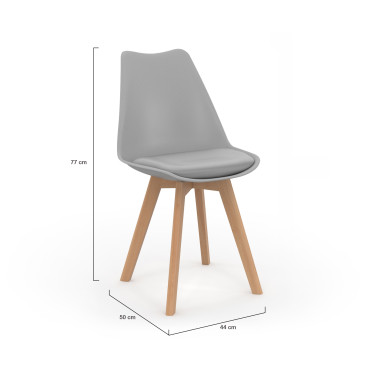 Chaises Nordia mix couleurs (blanc, gris et bleu canard) - lot de 6