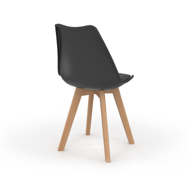 Chaises Nordia mix couleurs (blanc, gris et bleu canard) - lot de 6