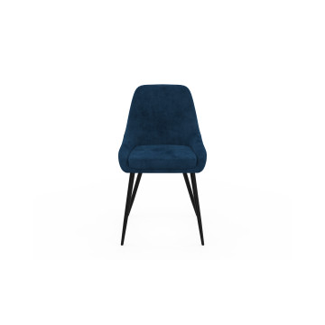 Chaises Olivia velours bleu pieds métal - lot de 2
