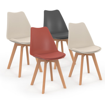  gris et terracotta) - lot de 4