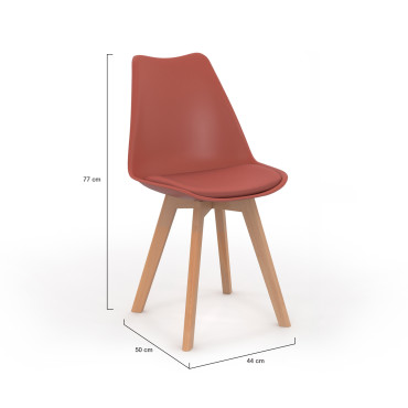 Chaises Nordia mix couleurs (beige, gris et terracotta) - lot de 4