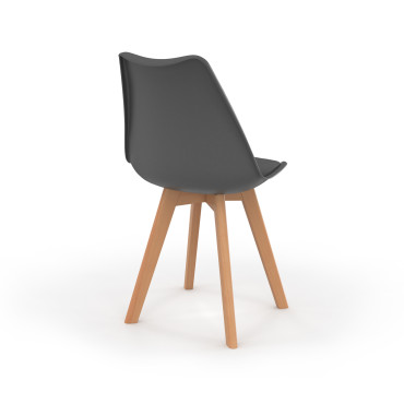 Chaises Nordia mix couleurs (beige, gris et terracotta) - lot de 4
